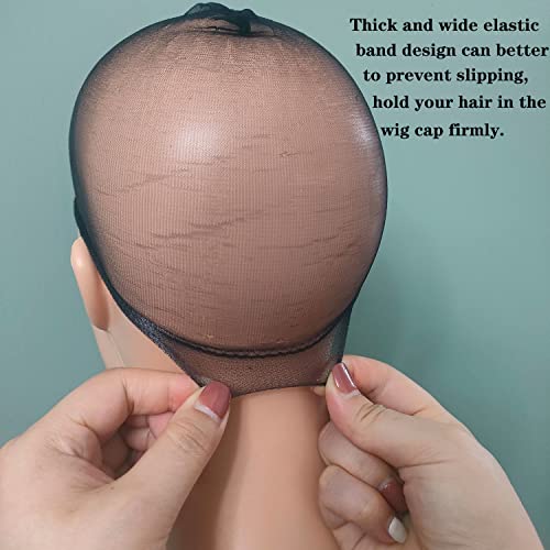 Zihan Hd Wig Cap 4 Pcs Black Wig Caps For Women Upgraded Invisible Stocking Caps For Wigs-Black Wig Cap #TOP2