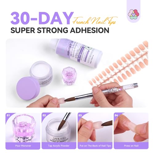 Kit profesional de uñas acrílicas SAVILAND con 160 piezas miniatura 4