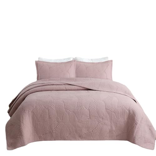 Couvre-lit brodé palmier et ensemble lit pur coton lavé 250x270 cm - 6