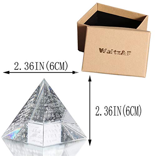 Waltz&F 60Mm Crystal Pyramid Figurine Collectible,Glass Pyramid Paperweight With Egyptian Silver Character #TOP1