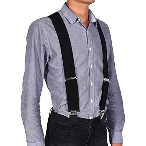 Okuyonic Trouser Braces, Men Clip‑On Suspenders Adjustable Strong Trouser Braces Suspenders for Trousers Cover