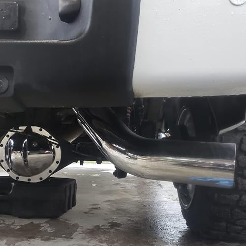 A-KARCK Turn Down Exhaust Tip 4.0\" Inlet, Chrome Tailpipe Tip with 4.0\" Inlet 5.0\" Outlet 23\" Overall Length, Stainless Steel Structure for High Temperature Resistance - Thumbnail 6