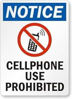 SmartSign 10 x 7 inch “Notice - Cellphone Use Prohibited” Sign with Symbol, Digital Printing, 55 mil HDPE Plastic, Multicolor, Made in USA