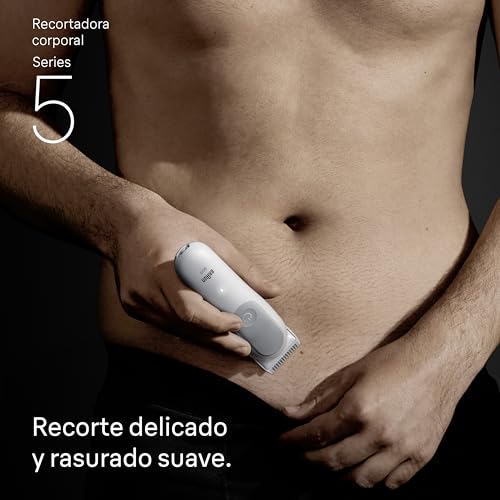 Braun Recortadora Corporal Series 5 BG5555, Afeitadora Corporal Para Pieles Sensibles, +7 Accesorios De Rasurado, 100 Min De Autonomía, Recorta & Afeita, Resistente Al Agua, Gris - imagen 3