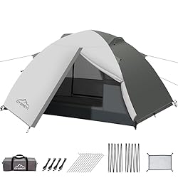 Gysrevi Tienda de Campaña 2-3 Personas, con a Prue...: [Resistente al Viento y Estable] La tienda de campaña está hecha de poliéster 210T y el suelo está hecho de tela oxford extra gruesa, lo que la hace más duradera. Además, está equipada con cuerdas a prueba de viento y clavijas de tierra, lo que la ha...
