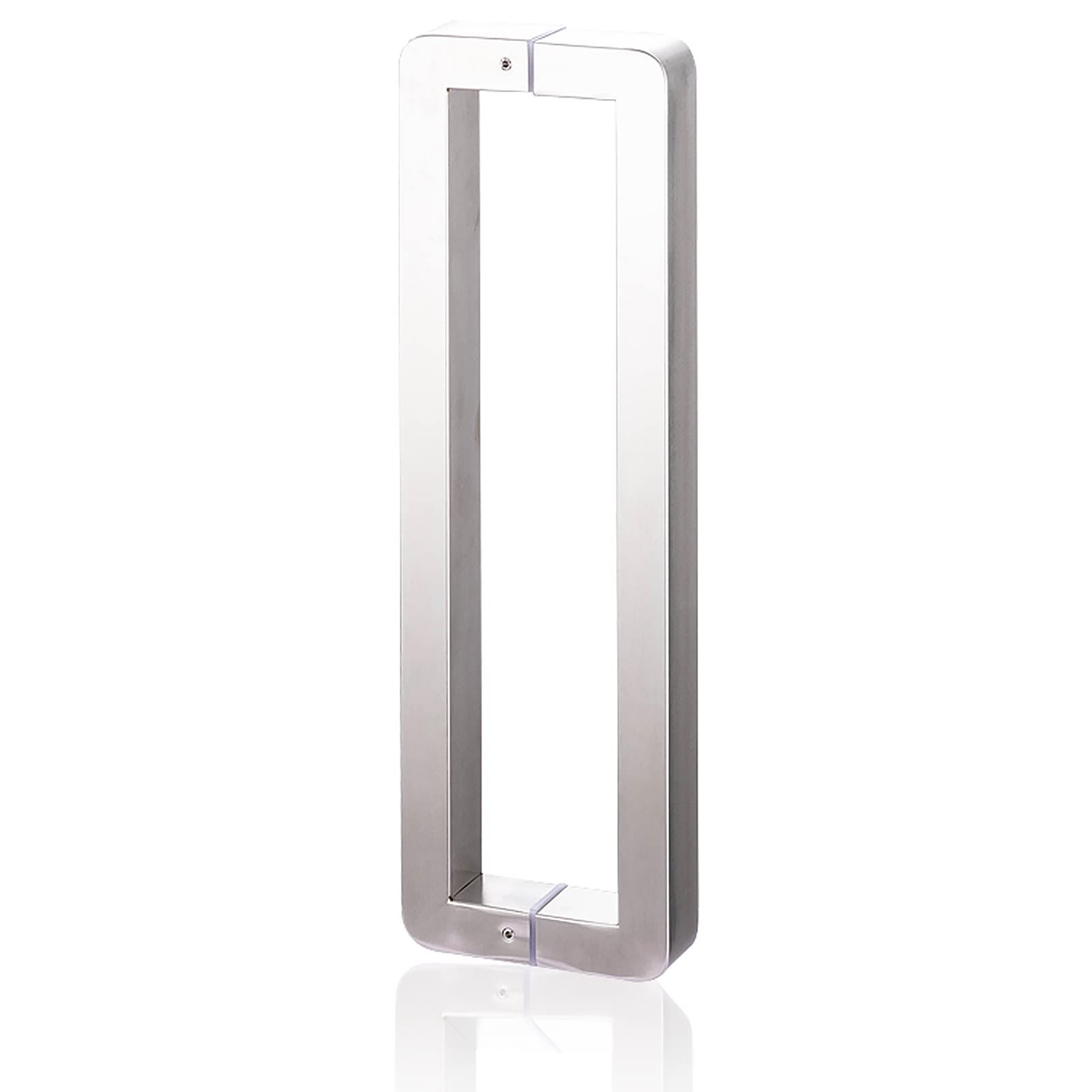 CWCQGH Commercial Bars/Barn/Shower Glass Gate Pulls,Stainless Steel Push Pull Door Handle, Office Shop Entry/Garages Sheds Gates Push Pull Bar, Double Sided,Silver-92.5cm/36.4in