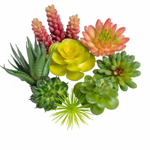 ledytdggu Pack of 8 Artificial Succulents Artificial Plants Green Decorative Succulent Plants for Office Living Room Garden Decoration