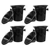 TIDTALEO 4 Stück Weinverkostungs Spucknäpfe aus Schwarzem Kunststoff mit Zwei Ohren Rund zur Vermeidung von Weinspritzern in Bars und Kellern