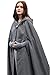 Produktbild RedJade Damen Herbst Winter Maxi Lose Kap Umhang mit Kapuze Mantel Poncho Kap Strickpulli Longstrickjacke Trenchcoat Outwear Grau S
