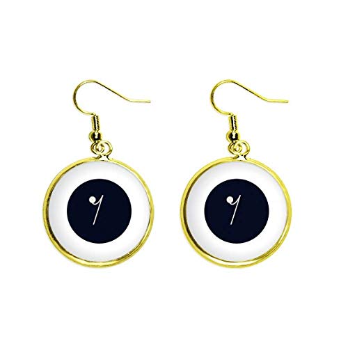 Pendientes de música mujer con gota dorada y diseño octavo resto