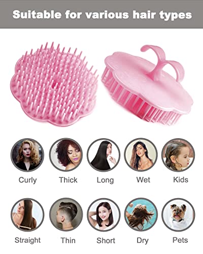 Df Dualferv Hair Scalp Massager Shampoo Brush, 6 Pcs Scalp Brush Shower, Soft Scalp Scrubber For Dandruff, Scalp Exfoliator Brush For Adults, Children And Pets #TOP6
