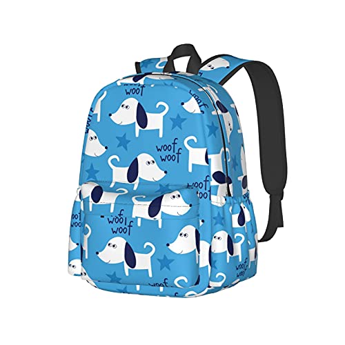 Sac à dos 17" motif chien bleu spacieux pour protéger votre grand ordinateur portable