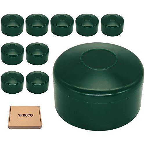 SKIR'CO (10 pcs) Fence Post Caps, Round 60 mm Green Plastic Caps for Round Fence Posts Fence Post Covers, Moss Green RAL 6005 - Image 2