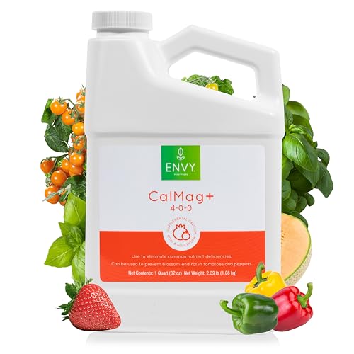 ENVY CalMag+ (4-0-0) Professional Grade Calcium, Magnesium and Iron Liquid Plant Food Supplement for Hydroponics & Soil (Quart)