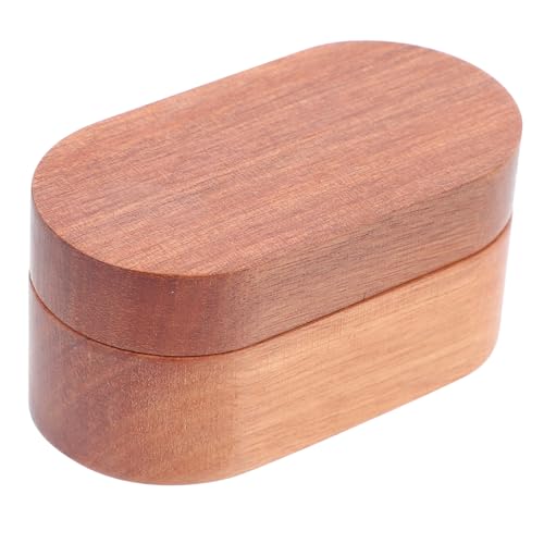 Yardwe 1Pc Wooden Guitar Pick Display Box Portable Plectrum Holder for Guitars Ukuleles and More Polished Natural Grain Design present for Musicians