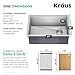 KRAUS Kore 27-Inch Undermount Workstation 16 Gauge Single Bowl Stainless Steel Kitchen Sink with Accessories, KWU110-27