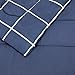 Amazon Basics Full/Queen Comforter Set with Sheets, 7-Piece Navy with Grey Plaid Bedding, Lightweight Microfiber Bed-in-a-Bag