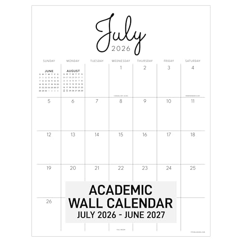 TF Publishing July 2026 - June 2027 Large Art Poster Wall Calendar with Premium Paper Tear-Off Sheets - 12 Month Academic Year Desk or Hanging Office Calendar for Schedules - 17 in x 22 in