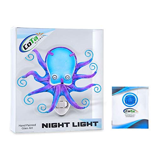 Cota Global Night Light, Plug In Energy Efficient Decorative Socket Lamp Manual On & Off Portable Light For Stairway, Bedroom & Bathroom Marine Life Theme Accessory Home & Kitchen Decor - Octopus #TOP7
