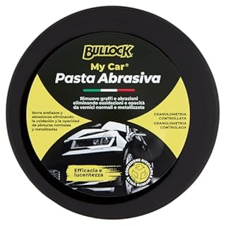 Bullock Car Care Pasta Abrasiva Granulometria Controllata – Rimuovi Graffi, Abrasioni, Ossidazioni, Residui di Vernici, Opacità, per Auto Normali & Metallizzate, Effetto Lucidante Professionale, 150ml