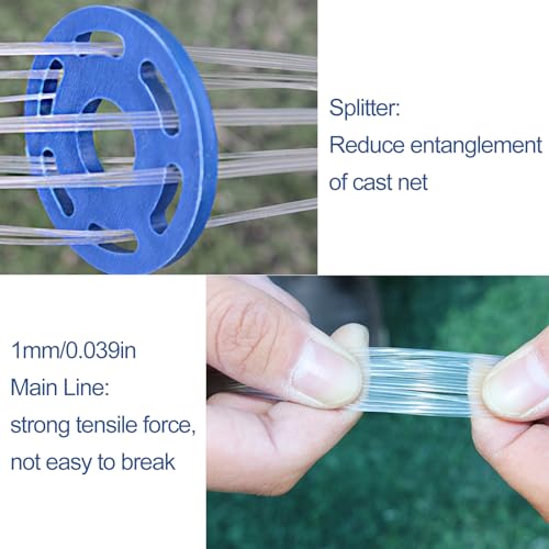 Lawaia Cast Net Cast Nets for Fishing Hand Throw Bait Nets 1/2 inch Mesh Freshwater Saltwater Fish Gear - Ideal for Shrimp, Fish & Fly Fishing with 6FT Radius by Lawaia - Used condition - Image 5