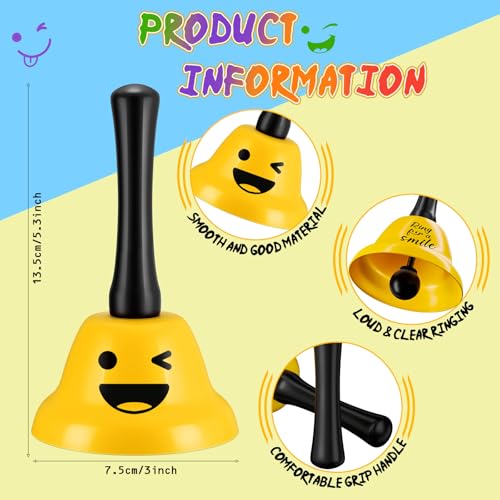 MorningRo 6 Pcs Call Bell Ring Service Hand Bell Smile Ringing for Desk Classroom Hotel Counter Reception Restaurant Food Line, Wedding Events(6 Color) by MorningRo - Used condition - Image 2