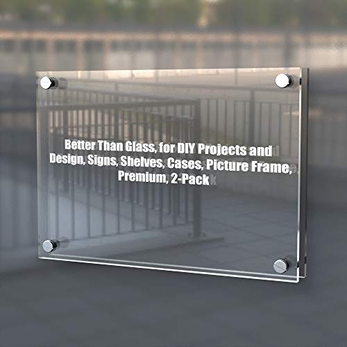 Image of 2 Pack of Clear Plexiglass Acrylic Sheet 12 X 24 Inches, 3mm (1 /8 inch Thickness) Unbreakable and Lightweight Substitute for Glasses, Great Use for Sneeze Guard, Shield, Greenhouse, Poster Frames