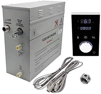 Superior Steam Shower Generator DeLuxe | Self Draining Steam Shower Kit | 6kW Touch Control in Black | Aromatherapy Steam Head | Programmable temperature & time DeLuxe control for Perfect Steam
