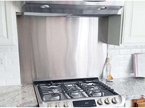 24" By 30" Stainless Steel Stove Backsplash Splatter Guard SP3604 Range Hood Backsplash Wall Shield Metal Panel, Ultra Flat Easy Clean And Install, 1 Year Sales Guarantee