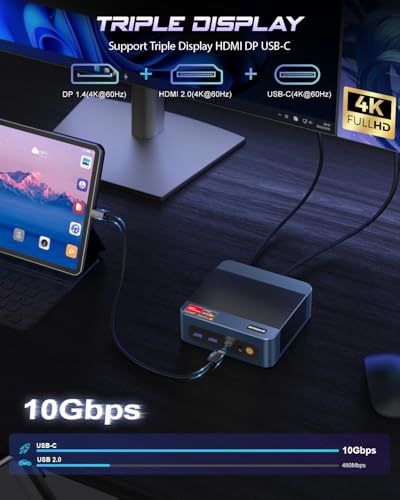 Image of BOSGAME E5 11 Pro Mini PC, AMD Ryzen 5300U 4C / 8T, 8GB DDR4 256GB M.2 2280 SSD, 2.5 GbE Dual Lan Desktop Computers, Triple Displays 4K 60Hz, Wi-Fi 5, BT 5.0, Business Home Office PC, Support Linux SSH
