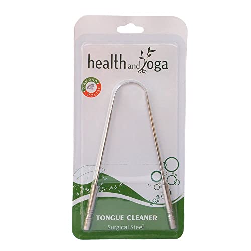Healthandyoga(Tm) Steloswipe Tongue Cleaner Scraper - Hygienic Seal-Pack - Surgical Grade Stainless Steel, Non-Synthetic Grip - Sterilizable Tongue Brush Cleaner (1 Pack With Storage Bag) #TOP28