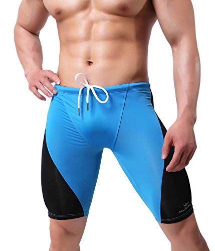BRAVE PERSON Fashion Soft Smooth Swimming Trunks Men's Sports Shorts Beach Pants B0005 (S, 703- Blue)
