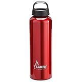 botellas de agua reutilizables natura No térmica Laken 33-r Botella de Aluminio, Unisex Adulto, Rojo, 1L