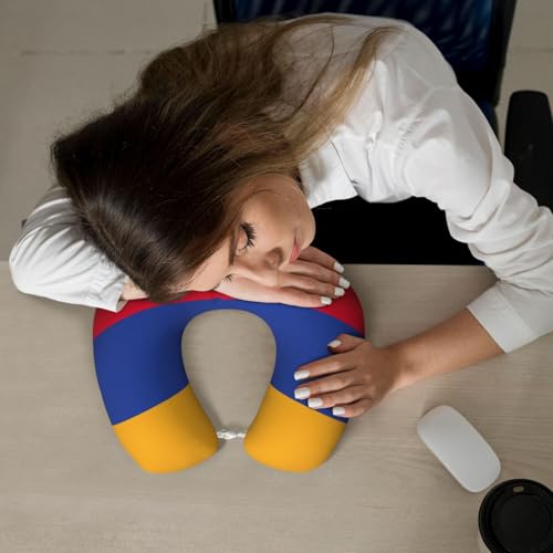 Almohada ajustable de poliéster negra para viaje miniatura 7