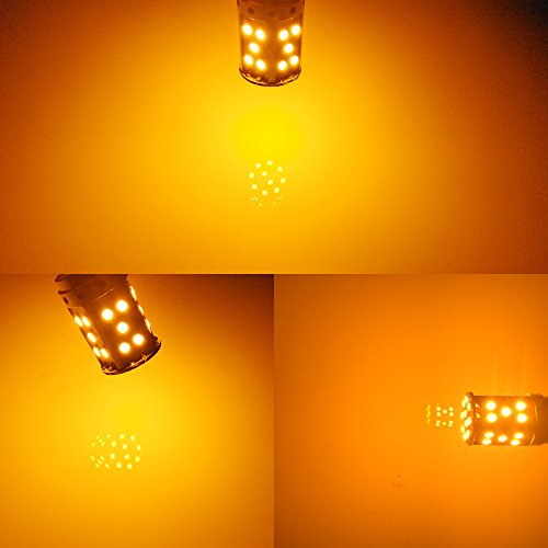 1797 T20 7440 W21W Wy21W Led Bulb No Anti Hyper Flash Amber Yellow Front Rear Tail Turn Signal Lights Lamps Wedge Bulbs Replacement Error Free Super Bright 3030Smd 12V 21W Pack Of 2 #TOP5