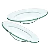 Hemobllo Lot De 2 Coupelles en Verre Rondes 10 Cm, Plateau en Verre, Brûleur à Cire Et Huile Essentielle, Accessoire Chauffage Parfum pour Lampes Aromatiques, Bougies Et Diffuseurs D’intérieur