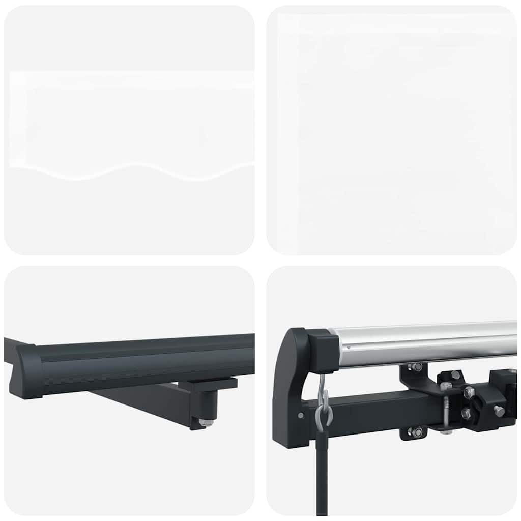 Manuelle Markise ausziehbar Weiß 400 x 300 cm Polyester Stahl Sonnensegel einziehbar für Terrasse Garten