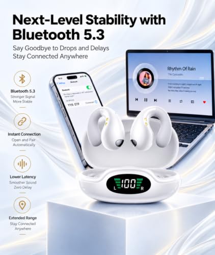 Ultra Open Ear Earbuds, Ergonomic Clip On Headphones for All-Day Comfort - image 7