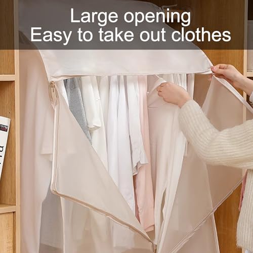 Double Layer Dustproof Garment Rack Cover, Translucent Clothes Bag for Suits, Shirts & Sweaters, Sealed Protection (Purple, 53x53x120cm/21x21x47in)4