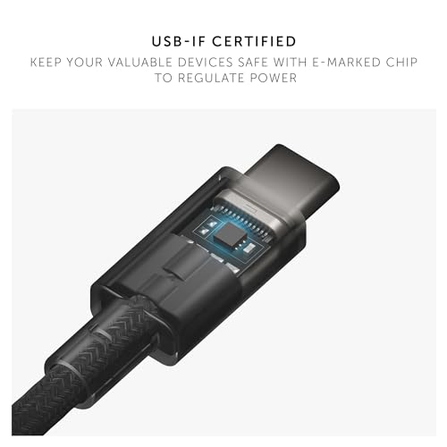 Native Union Kabel Anchor 240 W, wzmocniony, pleciony kabel USB-C do USB-C Power Delivery 3.1 z ważonym węzłem, do iPhone'a 15, 15 Pro Max, MacBook Pro 35.6 cm/40.6 cm M2, Air 38.1 cm M2 (Cosmos)
