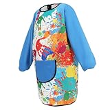 Kisangel Malschürze Langarm Verstellbar mit Großem Frontfach für Jungen...