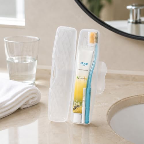 Image of Atomy Toothbrush Travel Set with Propolis Toothpaste 50 g, Portable Oral Care Kit with Toothbrush and Protective Storage Case for Office, School, Trips & Daily Use