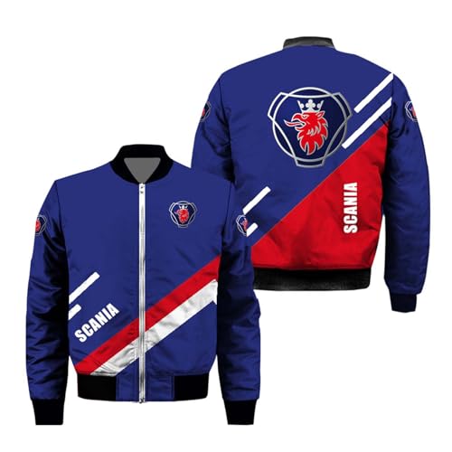 FBWZSAG Chaqueta Bomber 3D con Cremallera Completa para Hombre para S.ca.n.i.a Prendas De Abrigo con Estampado Ropa De Carga Gruesa Abrigo Sin Capucha -A||L