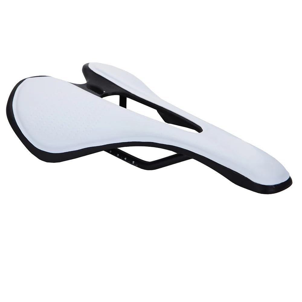 JIASHUNHE Bike Seat Bike Saddle MTB Mountain Road Seat PU Leather Gel Filled Cycling Cushion Comfortable Shockproof Bicycle(WHITE)