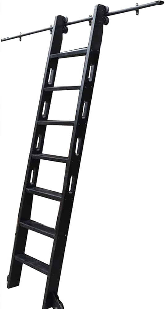 Kit di Scale mobili per Biblioteca, binari scorrevoli robusti per Scale a soppalco e librerie, Sistema di binari mobili per Un Facile Accesso