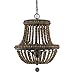 Austin Allen & Co 9A123A Handley - 19.75" Three Light Chandelier, Tobacco/Stained Wood Beads Finish