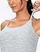 THE GYM PEOPLE Women's Maternity Tank Tops Racerback Pregnancy Ruched Sleeveless Yoga Workout Shirts with Removable Padded Light Grey Heather