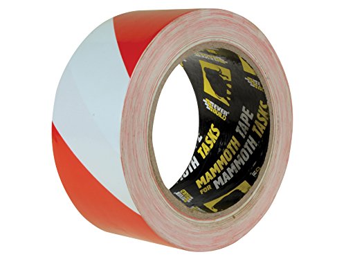 Everbuild EVB2HAZRD PVC Hazard Tape, 50 mm x 33 m, Rood/Wit