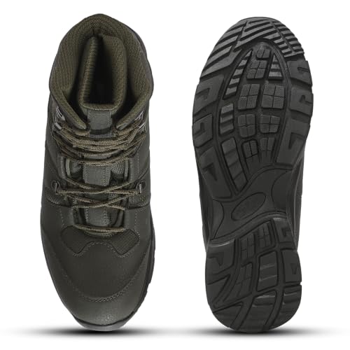 Image of Liberty Freedom SHIKHAR-4 Black & Olive Green Casual Lacing Boots for Men