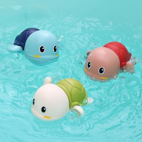 Image of Bliss HUES Dino Bath Toys for Babies &Toddlers- Mold-Free Wall Mount Waterfall Bath Toys (Swimming Turtle)